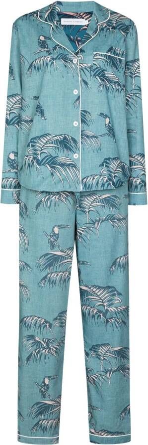 Desmond & Dempsey Katoenen pyjama Blauw
