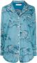 Desmond & Dempsey Pyjama met bladerprint Blauw - Thumbnail 1