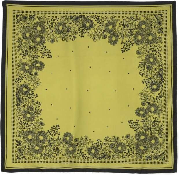 Destin Sjaal met bloemjacquard Groen