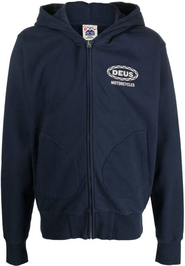 Deus Ex Machina Hoodie met rits Blauw