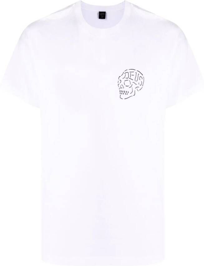 Deus Ex Machina T-shirt met doodskopprint Wit