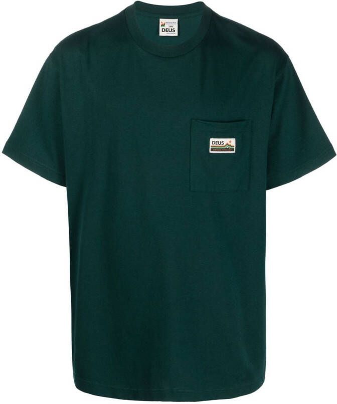 Deus Ex Machina T-shirt met logopatch Groen