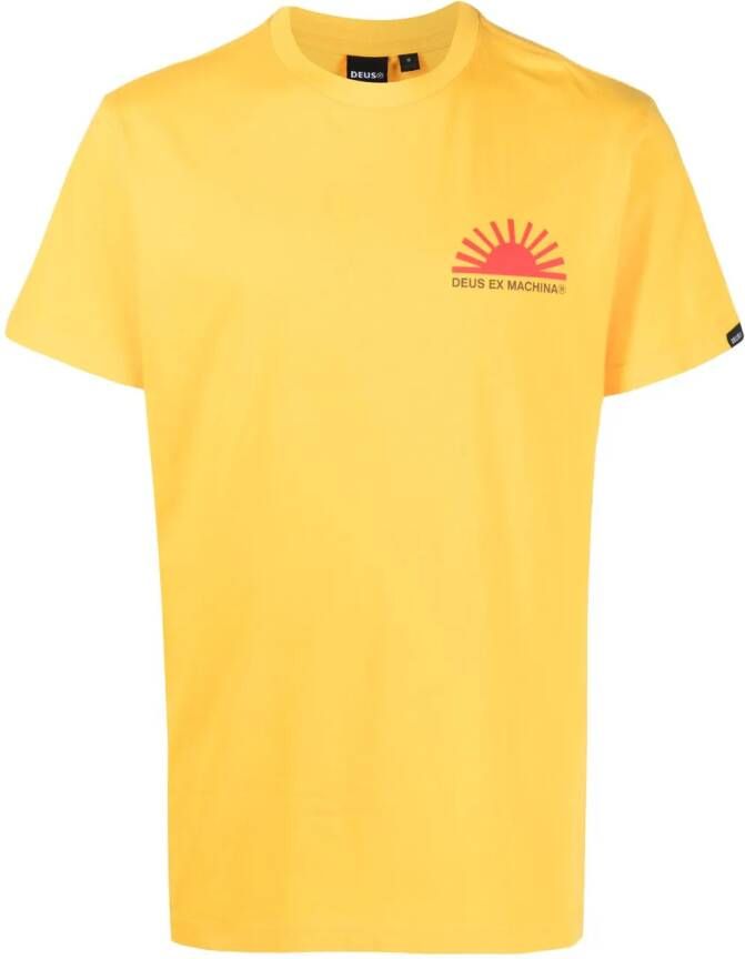 Deus Ex Machina T-shirt met logoprint Geel
