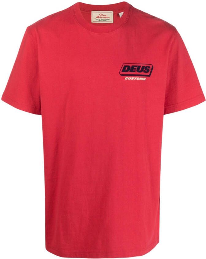 Deus Ex Machina T-shirt met tekst Rood