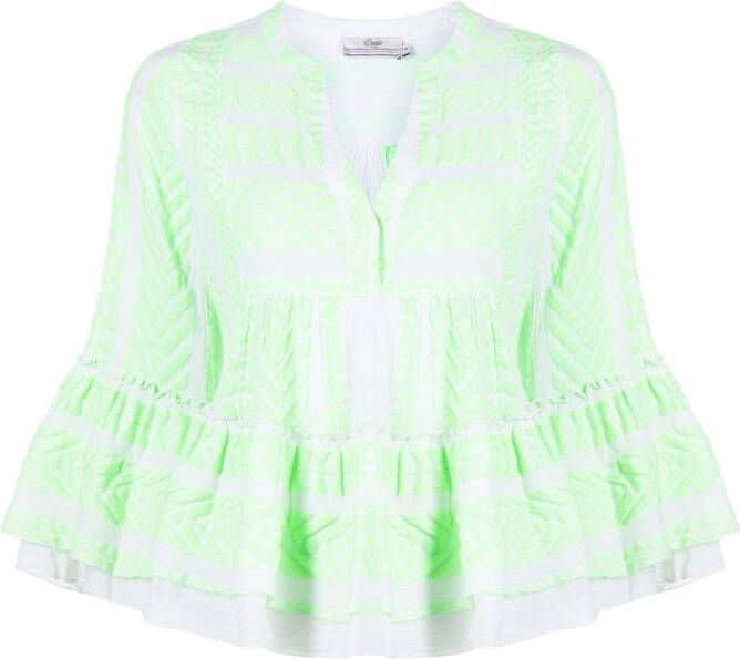 Devotion Top met klokmouwen Groen