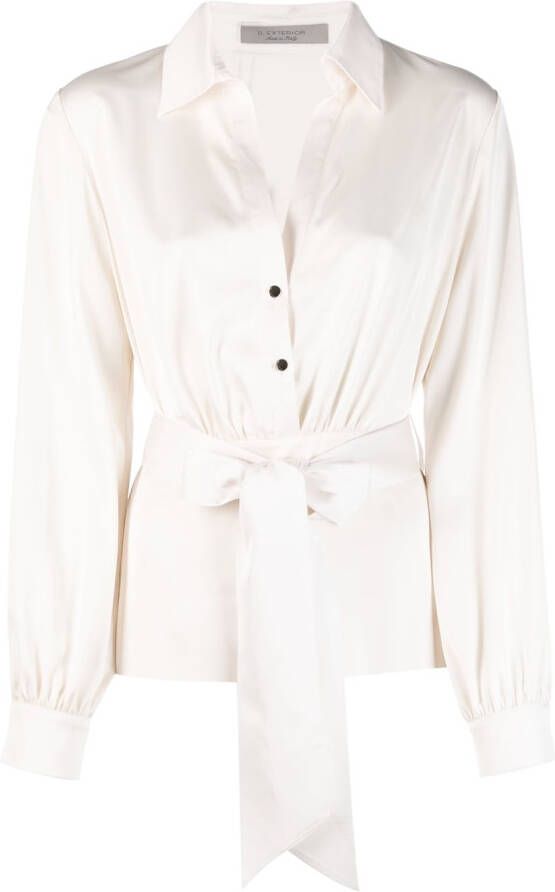 D.Exterior Blouse met gestrikte taille Beige
