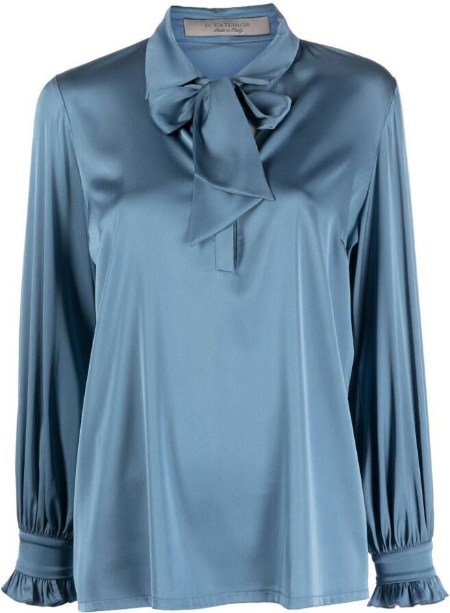 D.Exterior Satijnen blouse Blauw