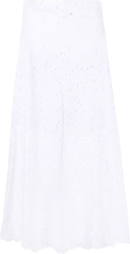 D.Exterior Broderie anglaise blouse Wit