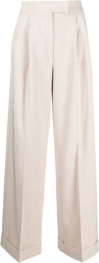 D.Exterior Flared plooibroek Beige