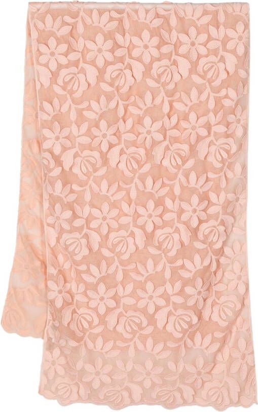 D.Exterior Sjaal met geborduurde bloemen Oranje