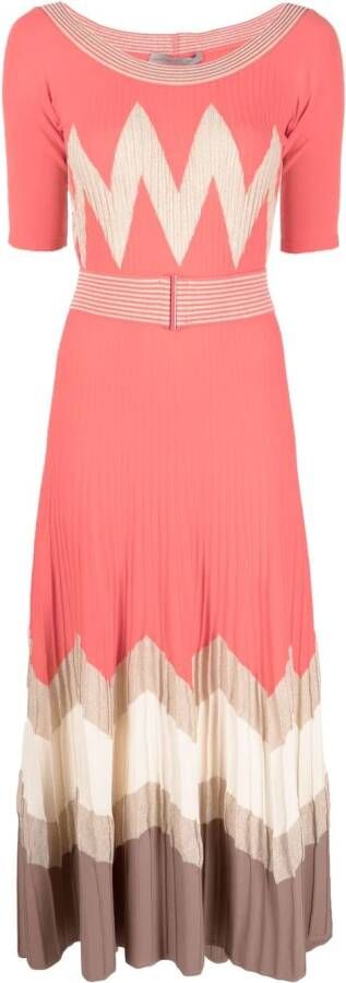 D.Exterior Gebreide midi-jurk Roze
