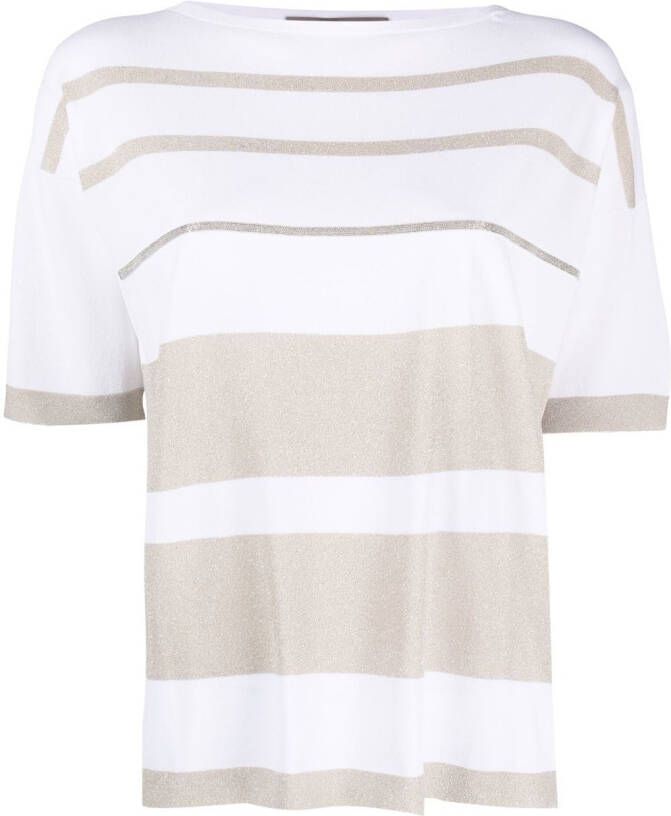 D.Exterior Gestreept T-shirt Wit