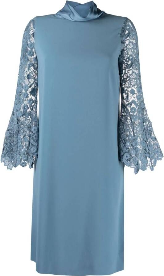 D.Exterior Jurk met hoge hals Blauw