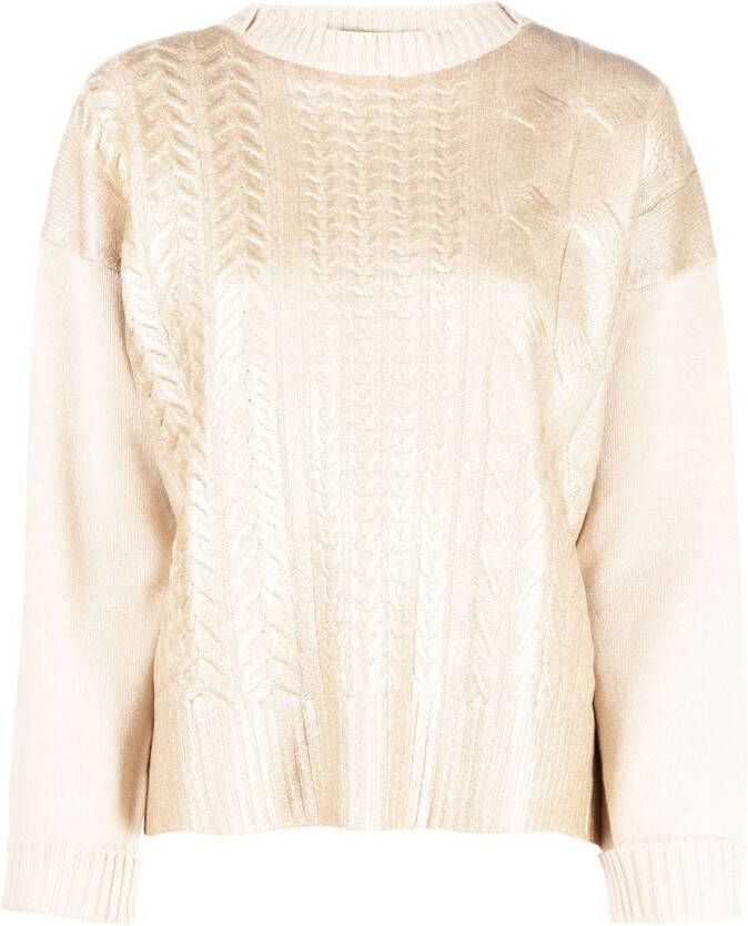 D.Exterior Kabelgebreide trui Beige