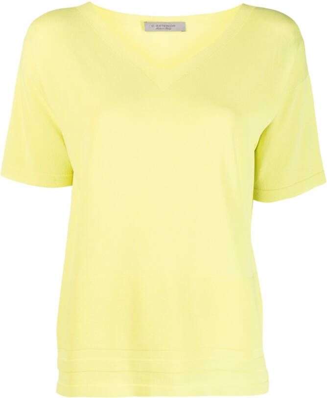 D.Exterior T-shirt met V-hals Groen