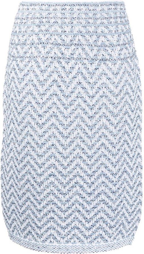 D.Exterior Rok met zigag patroon Blauw