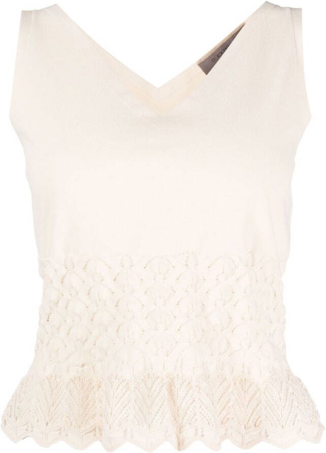 D.Exterior Spencer met ruches Beige