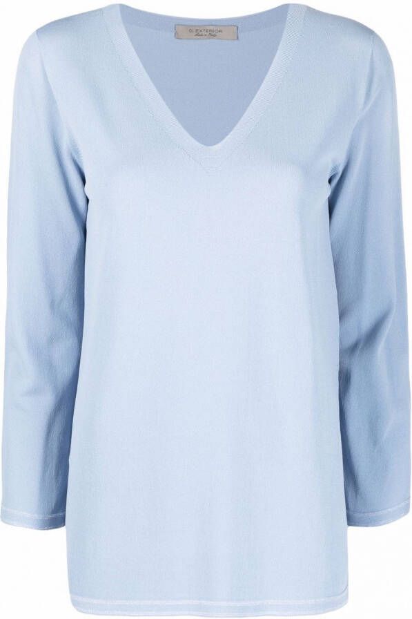 D.Exterior Trui met V-hals Blauw