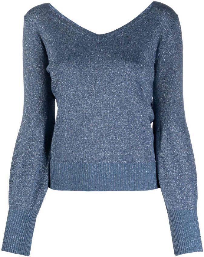 D.Exterior Trui met V-hals Blauw