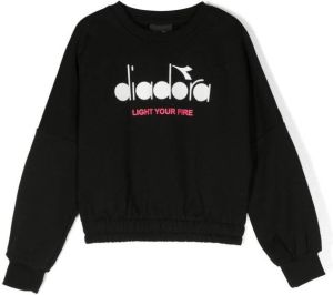 Diadora Junior Sweater met logoprint Zwart