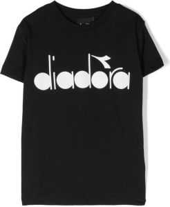 Diadora Junior T-shirt met logoprint Zwart