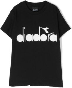 Diadora Junior T-shirt met logoprint Zwart