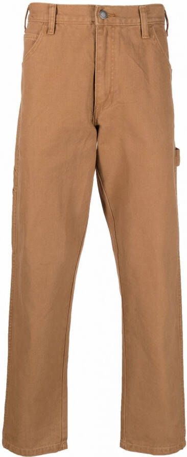DICKIES Broek met logopatch Bruin