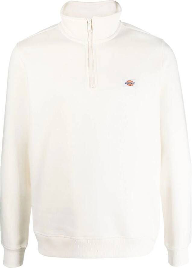 Dickies Construct Trui met logo-patch en kwartrits Beige