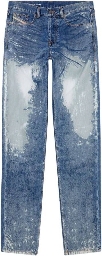 Diesel 2010 D-Macs gerafelde jeans Blauw