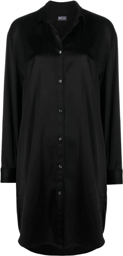 Diesel Blousejurk met logo Zwart