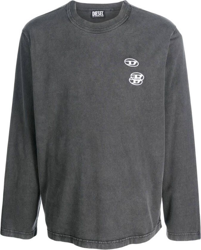 Diesel T-shirt met logoprint Grijs
