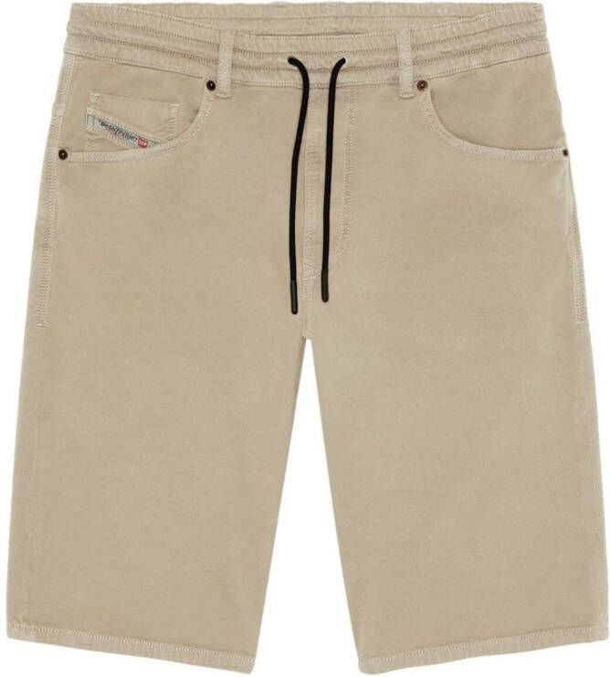 Diesel D-Krooley denim shorts met trekkoord Beige