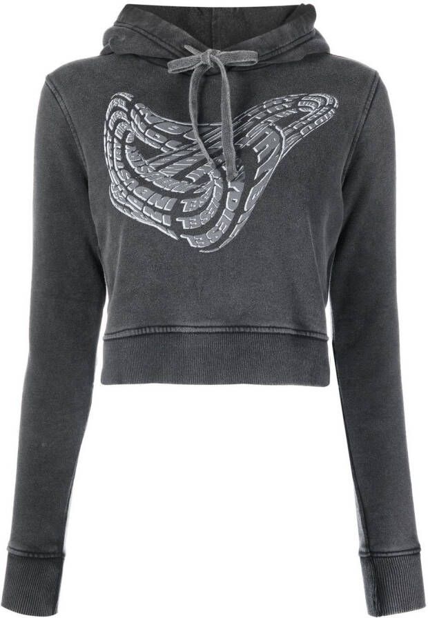 Diesel Cropped hoodie Grijs