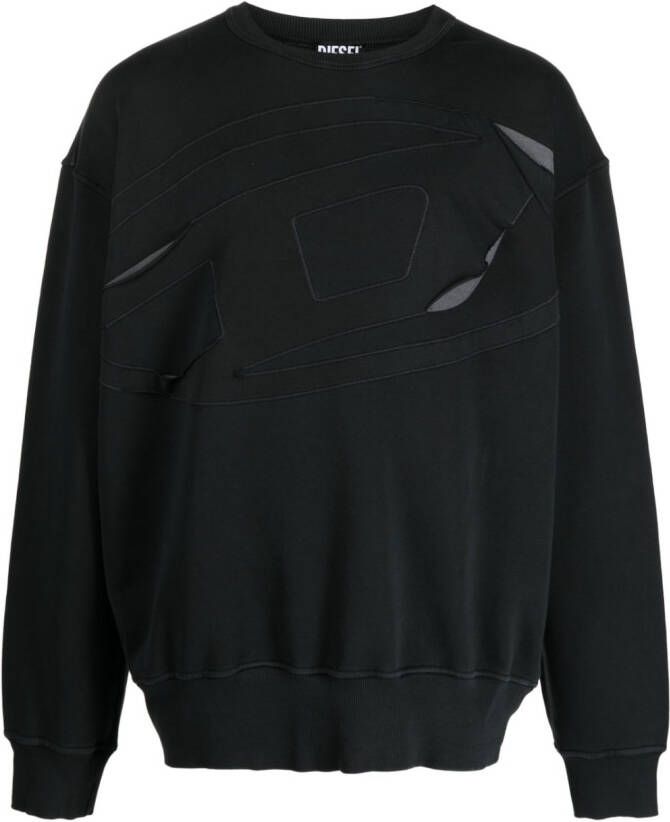 Diesel Sweater met uitgesneden details Zwart