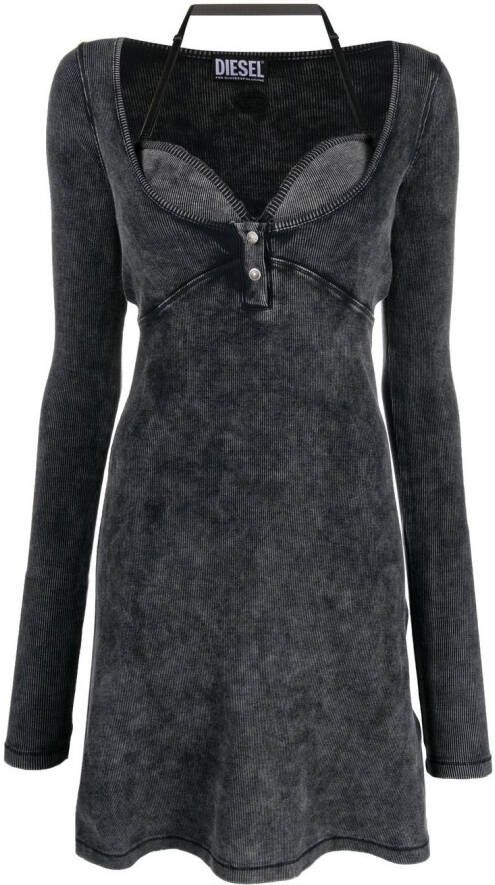 Diesel Mini-jurk met halternek Zwart