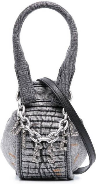 Diesel D-Vina leren shopper Grijs