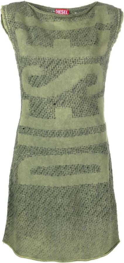 Diesel Mini-jurk met logo-reliëf Groen
