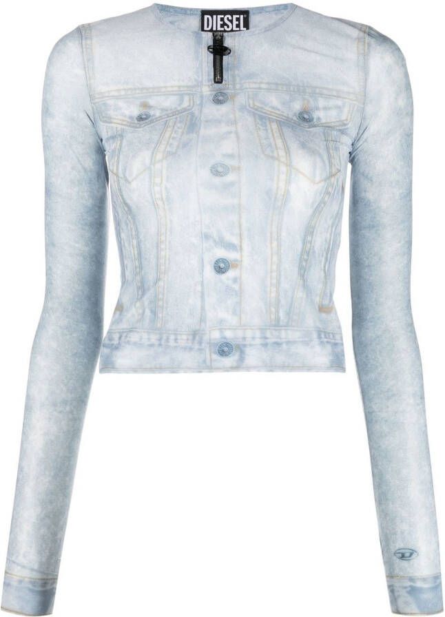 Diesel Denim top Blauw