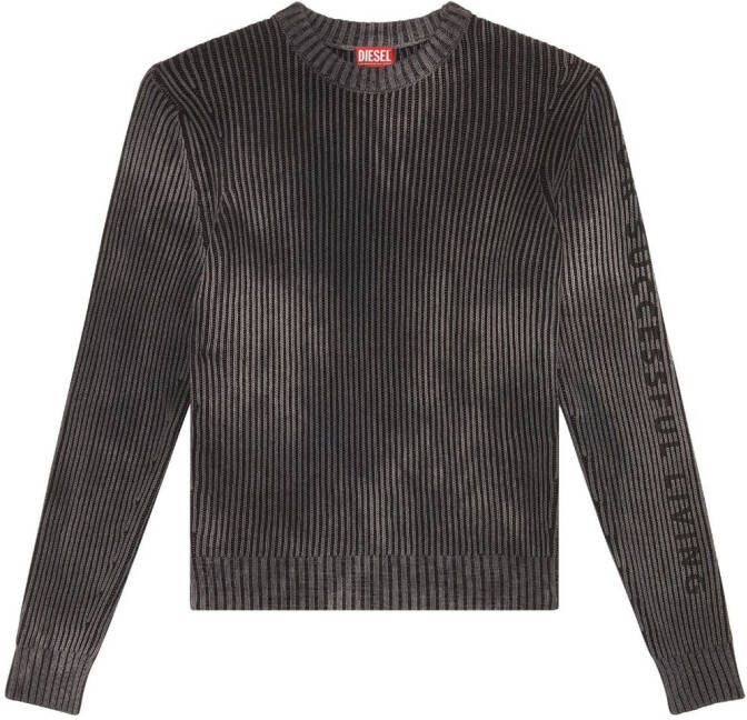 Diesel Ribgebreide sweater Zwart