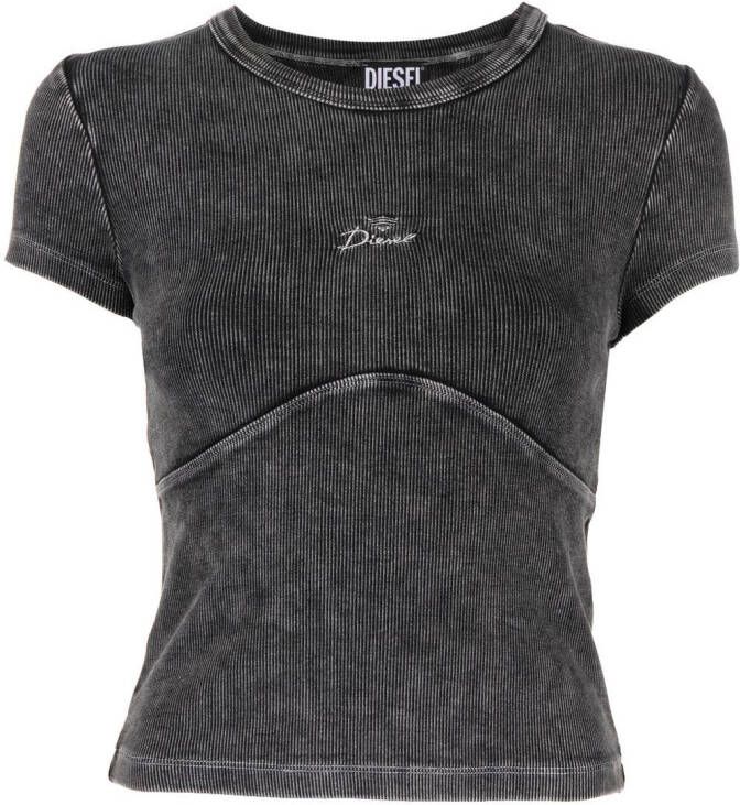 Diesel T-shirt met geborduurd logo Grijs