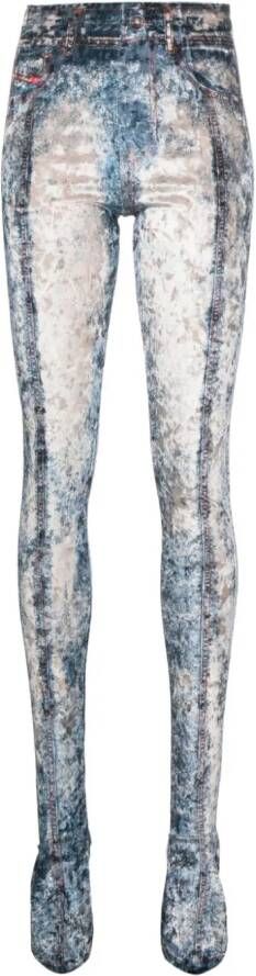 Diesel Fluwelen legging Blauw