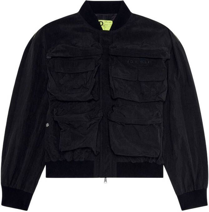 Diesel J-Stain kort bomberjack Zwart