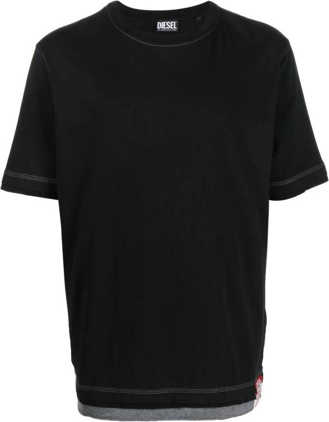 Diesel Gelaagd T-shirt Zwart
