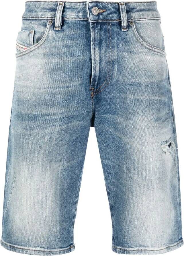 Diesel Gerafelde shorts Blauw