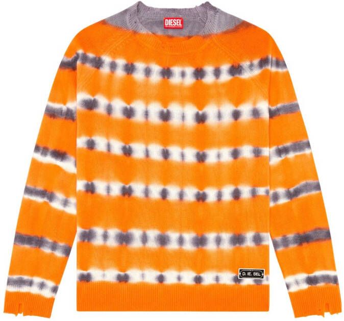 Diesel K-Ro trui met tie-dye print Oranje