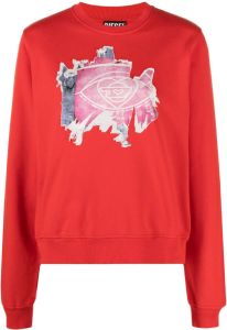 Diesel Sweater met grafische print Rood