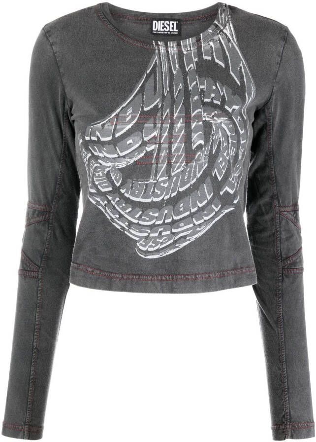 Diesel T-shirt met print Grijs