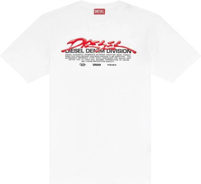 Diesel T-shirt met print Wit