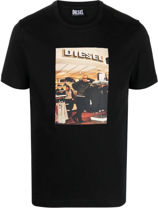 Diesel T-shirt met print Zwart