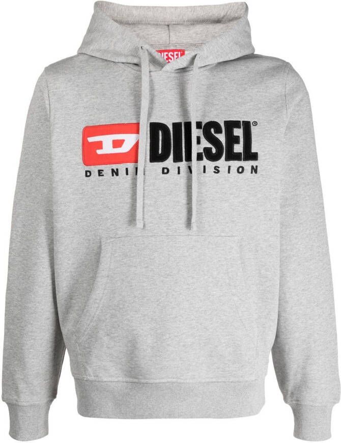 Diesel S-Ginn-Hood Div hoodie met logo-applicatie Grijs